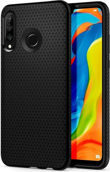 Spigen Huawei P30 Lite / Nova 4e Kılıf Liquid Air Matte Black - L39CS25738