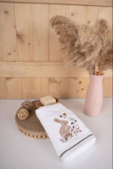 %100 Pamuk 40x70 Cm Nakışlı Desenli Hediyelik Havlu Seti Baveno Home - Resim 2