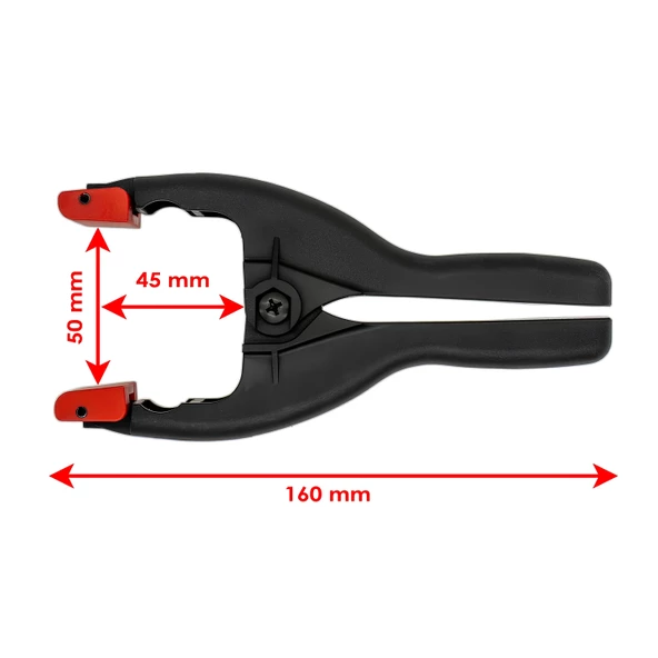2 ADET Yaylı Kıskaç Mandal Pro El Tip İşkence Mengene Siyah Klips Hobi 50 mm 2 inç - 2