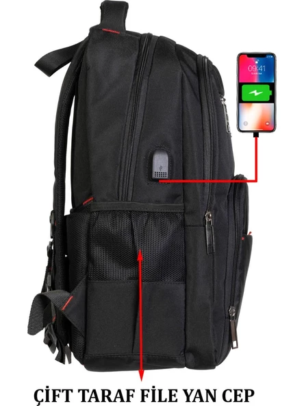 Laptop Sırt Çantası 15.6 İnç Tablet USB Bölmeli 8683255013616 - 3