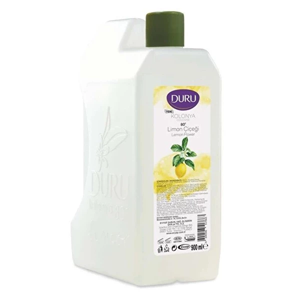 Duru Limon Kolonya Bidon 80 Derece 900 ml