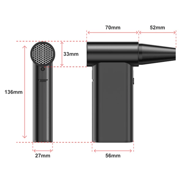 Mioji Mio AD57 8000mAh 130000RPM 4 Kademeli Taşınabilir Güçlü Hava Üfleme Cihazı - Silver - 6
