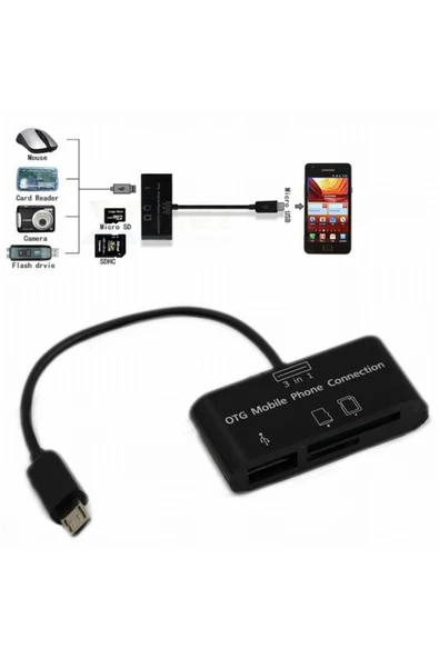 Anunnaki Micro Usb 3 In 1 Sd Tf Kart Okuyucu Otg Veri Aktarıcı