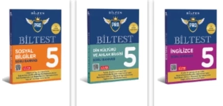 BİLFEN YAYINCILIK 5.SINIF BİLTEST PRO SOSYAL BİLGİLER+DİN KÜLTÜRÜ+İNGİLİZCE SORU BANKASI SETİ