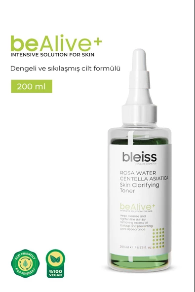 Bleiss beAlive+ Cilt Canlandırıcı ve Gözenek Sıkılaştırıcı Tonik 200 ml