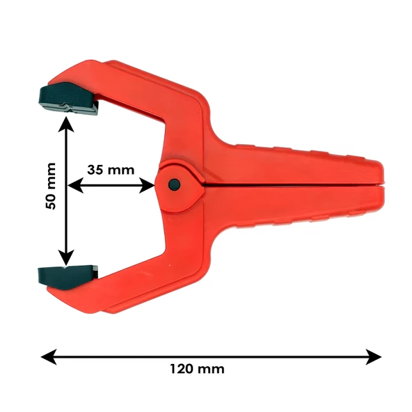 2 ADET Yaylı Kıskaç Mandal El Tip İşkence Mengene Kırmızı Klips Hobi 50 mm 2 inç - 3