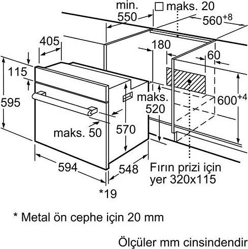 Bosch HBF514BH0T Gri Ankastre Fırın - 3
