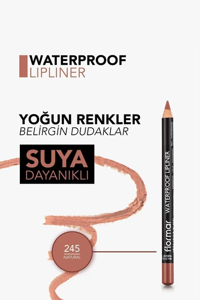 Suya Dayanıklı Dudak Kalemi (DOĞAL KOYU KAHVE) - Waterproof Lipliner - -245 Natural - 8690604567607 - 5