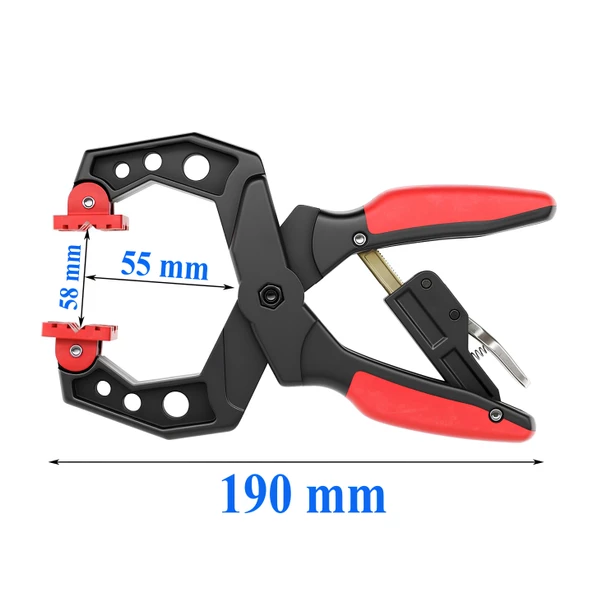 Yaylı Kıskaç Mandal Hızlı Kıskaç Cırcır işlevli El Tip İşkence Mengene Klips Hobi 58 mm - 2