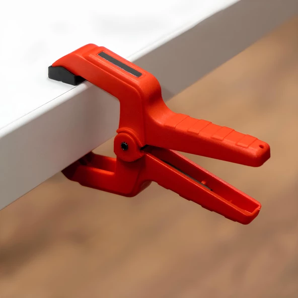 2 ADET Yaylı Kıskaç Mandal El Tip İşkence Mengene Kırmızı Klips Hobi 38 mm - 5