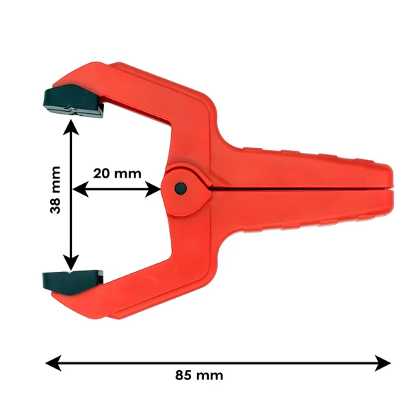 2 ADET Yaylı Kıskaç Mandal El Tip İşkence Mengene Kırmızı Klips Hobi 38 mm - 2