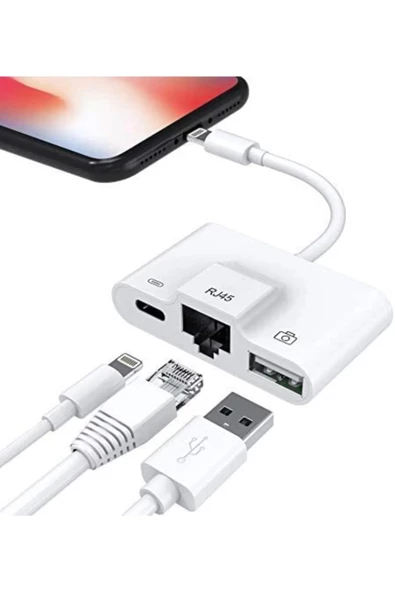 Apple Iphone/ipad Lightning To Ethernet Rj45 Dönüştürücü Adaptörü - 4