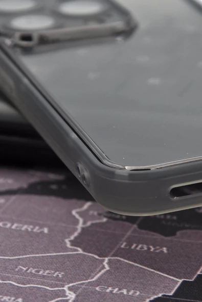 iPhone 12 Pro Uyumlu Siyah Kenarlı Renkli Yarı Şeffaf Kapak Kılıf Kamera Lens Korumalı - Resim 4
