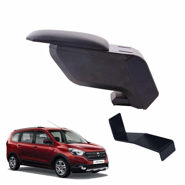 3 Tıkla Dacia Lodgy Stepway 2014 Delmesiz Çelik Ayaklı Siyah Kolçak Kol Dayama
