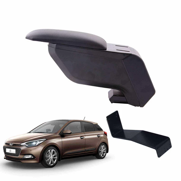 3 Tıkla Hyundai i20 2015 Delmesiz Çelik Ayaklı Siyah Kolçak Kol Dayama