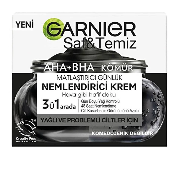 Garnier Saf ve Temiz Aha Bha Kömür Nemlendirici Krem 50ml
