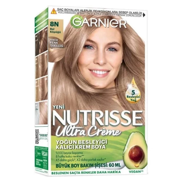 Garnier Nutrisse Ultra Creme Saç Boyası 8n Bal Köpüğü