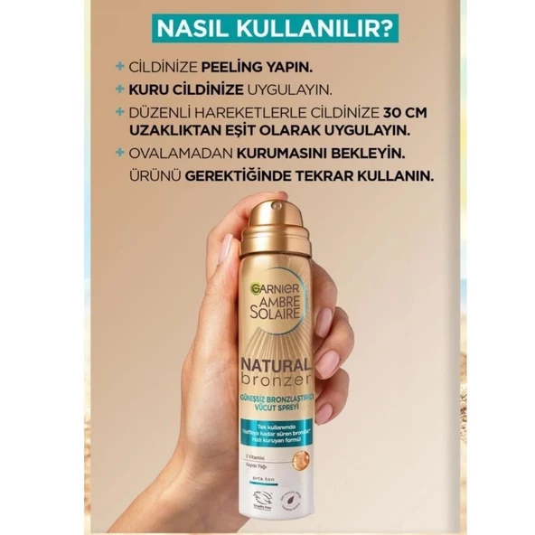 Garnier Ambre Solaire Natural Bronzer Güneşsiz Bronzlaştırıcı Sprey 150ml - 2