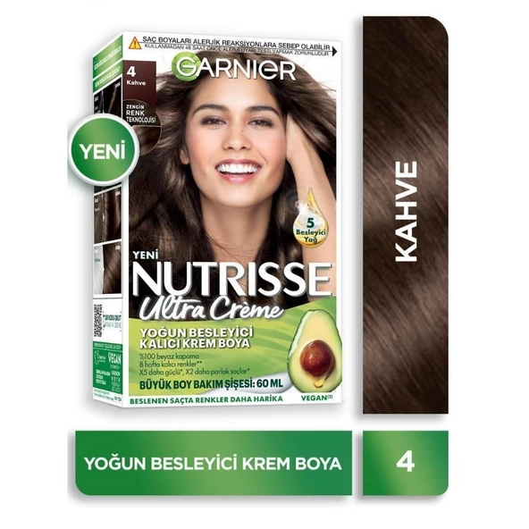 Garnier Nutrisse Yoğun Besleyici Kalıcı Krem Saç Boyası 4-0 Kahve - Resim 2