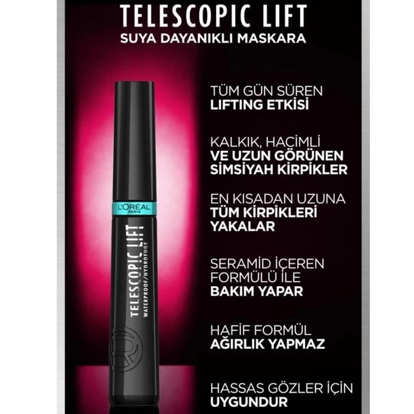 Loreal Paris Telescopic Lift Suya Dayanıklı Maskara - 4