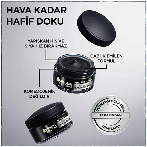 Garnier Saf ve Temiz Aha Bha Kömür Nemlendirici Krem 50ml - 3