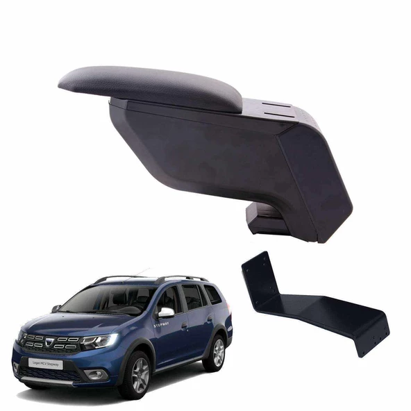 3 Tıkla Dacia Logan MCV 2020 Delmesiz Çelik Ayaklı Siyah Kolçak Kol Dayama
