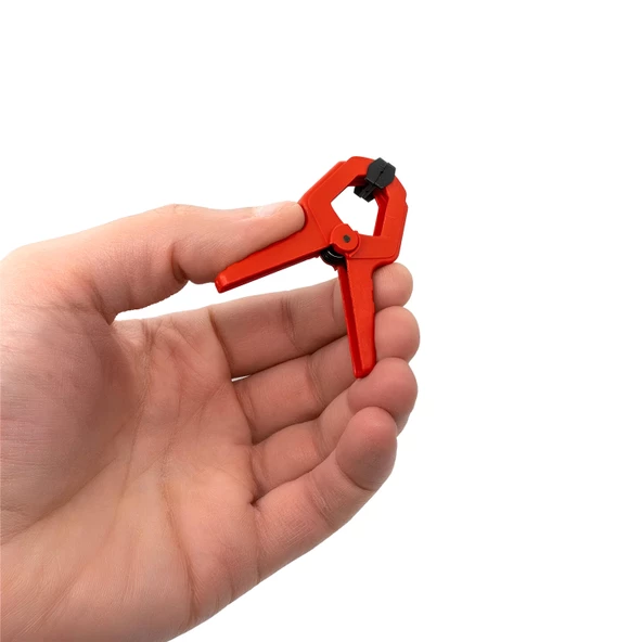 4 ADET Yaylı Kıskaç Mandal El Tip İşkence Mengene Kırmızı Klips Hobi 25 mm 1 inç - 3