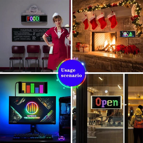 Matrix Rgb Kayar Led Dijital Tabela Uygulama İle Telefondan Tasarlama 90CM - 2