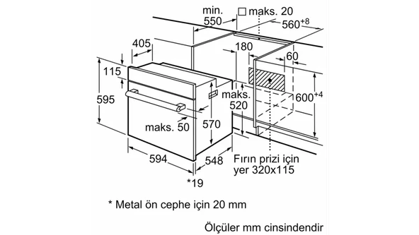 Bosch HBF514BB1T Siyah Ankastre Fırın - 8