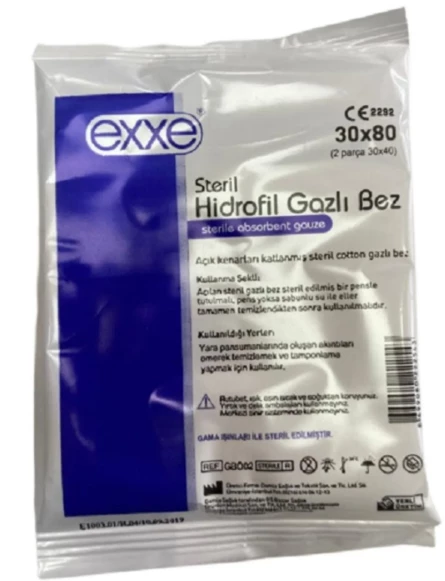 Hidrofil gazlı bez 30x80 cm 1 adet EXXE