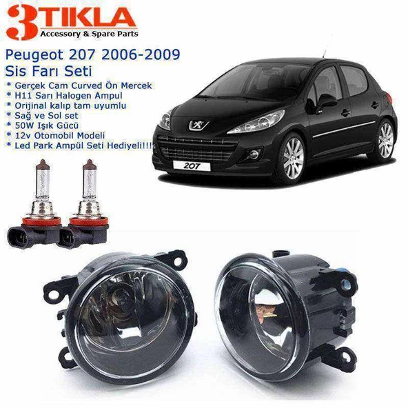 Peugeot 207 2009 Sis Farı Set  Oem:  8200074008