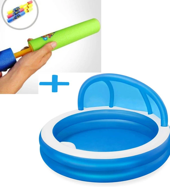 SU Pompalı-Bestway 54337 Gölgelikli, Minderli Aile KEYİF Havuzu - 2