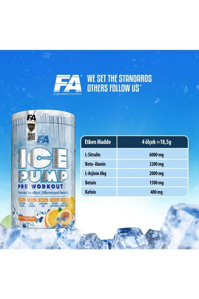 FA Nutrition Ice Pump Pre Workout 463g Citrus & Peach Aroması - 2