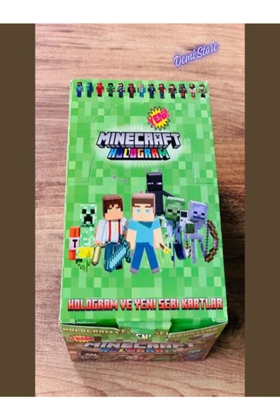 Demi Store Mınecraft 8+2 hologramlı Oyun Kartları 24 paket KUTULU