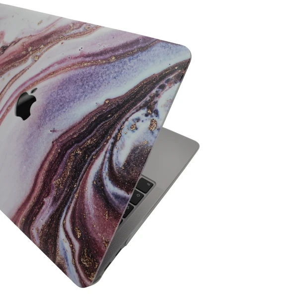 Macbook Air Kılıf 13 inç Mermer Glitter (Eski USB'li Model 2010-2017) A1369 A1466 ile Uyumlu - Resim 3