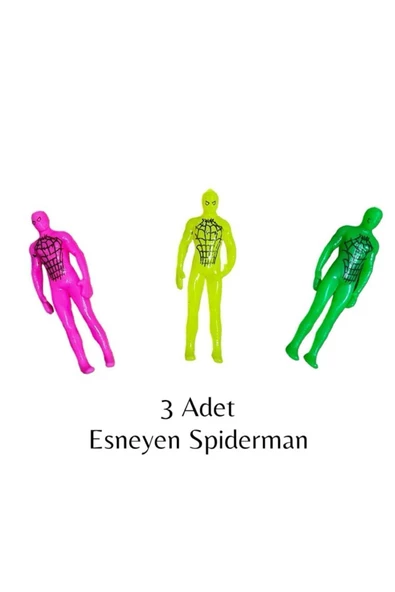 SIFIR312 Süper Esnek Spiderman Figür - Esnek Adam , Esneyebilen Oyuncak - Sünen Adam Spiderman 3'lü Set - 2