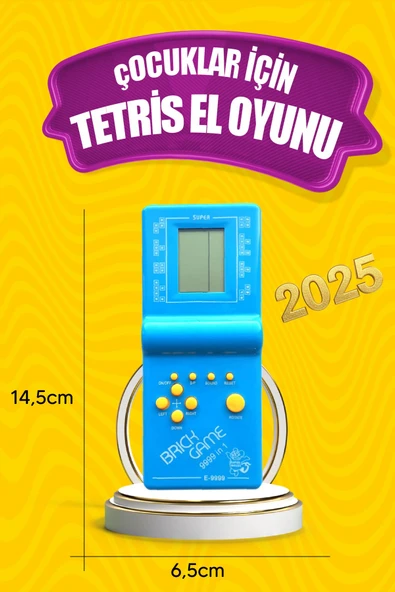 CAN OYUNCAK Pilli Tetris Gameboy Nostalji Mavi Oyuncak - 2