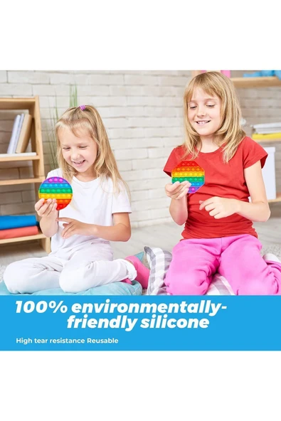 HOLLYHOME 4 Adet Pop It Kare-yuvarlak-sekizgen-kalp Popit Şekilli Duyusal Oyuncak Zihinsel Gelişim Stres Oyunu - 2