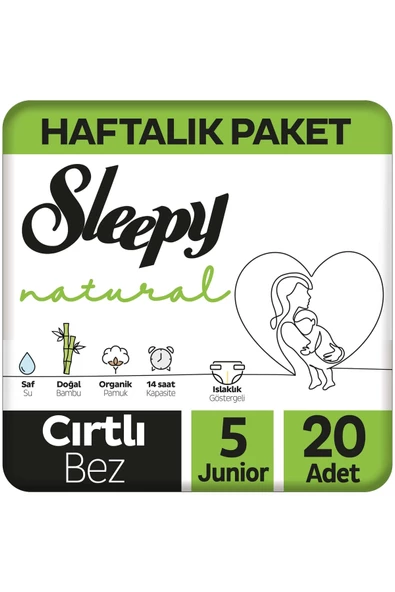 Sleepy Cocuk Bezı Natural Junıor Cırtlı 20 Lı No: 5 (11-18 Kg)