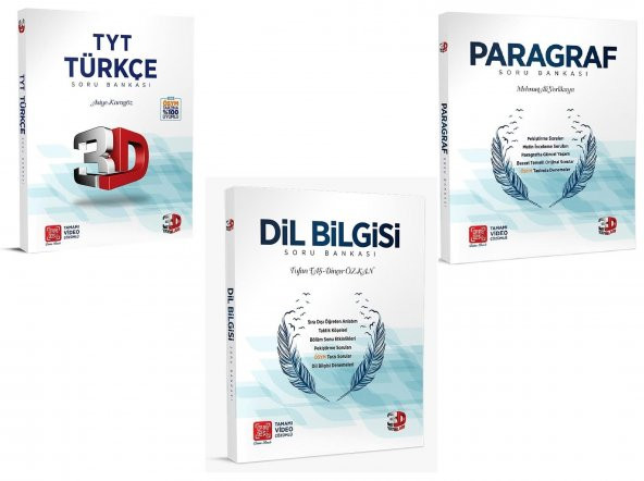 3D Yayınları Tyt Türkçe + Paragraf + Dil Bilgisi Soru Bankası Seti 2023