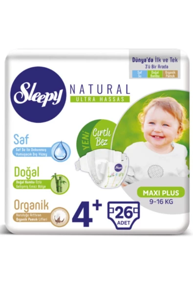 Sleepy Natural Jmb Maxi+ No:4+ Paket 26'lı