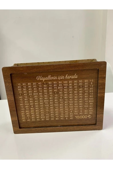 reklamatolye Ahşap Kumbara Siyah 10.000 Tl Lik - 2