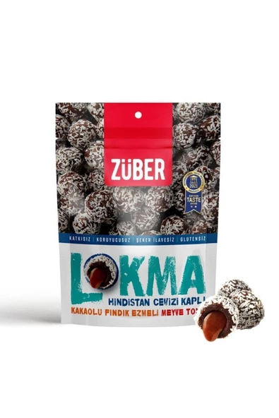 Züber Lokma Hindistan Cevizi Kaplı Kakaolu Fındık Ezmeli Meyve Topu 96g X 6 Paket - 2