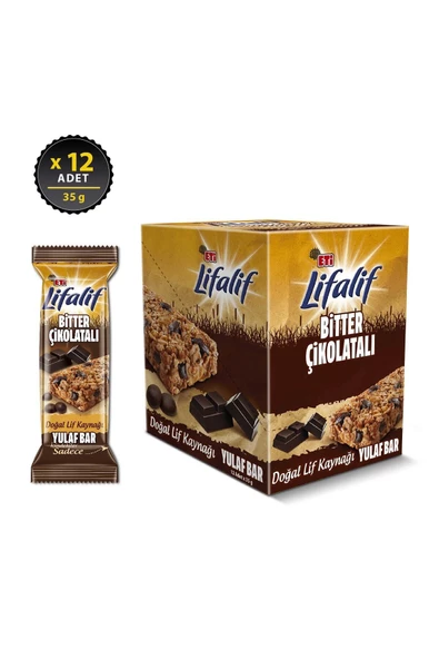 Eti Lifalif Bitter Çikolatalı Yulaf Bar 35 g x 12 Adet - 2