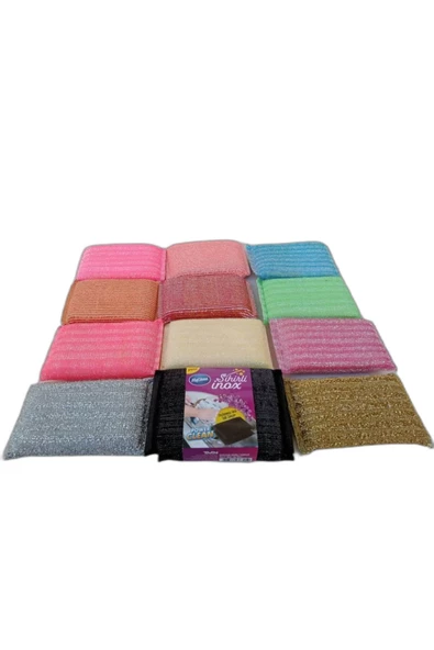 MyClean Inox Sihirli 2'li Paslanmaz Telli Sünger & 1 Adet Renkli Telli Sihirli Sünger - 3