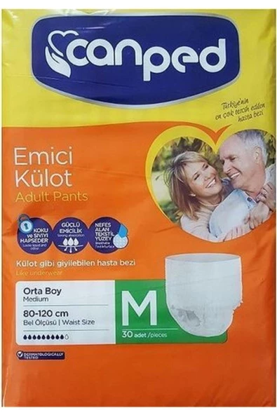 Canped Emici Külot Hasta Bezi M (Medium) 30 Lu