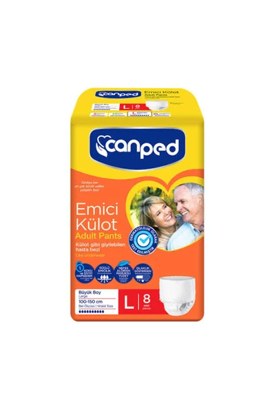 Canped Emici Külot Hasta Bezi 8'li L Beden