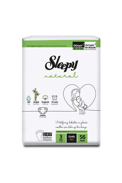 Sleepy Natural Jumbo 3 No Midi 4-9 Kg 56'lı