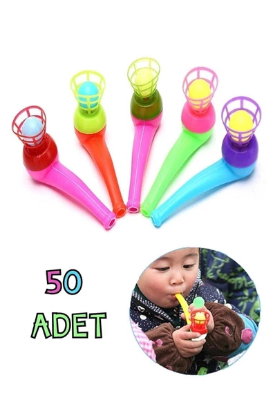 Mankii Oyuncak Saksafon Top Üfleme Oyunu Popit Eğitici Oyuncak Saksafon 50 Adet