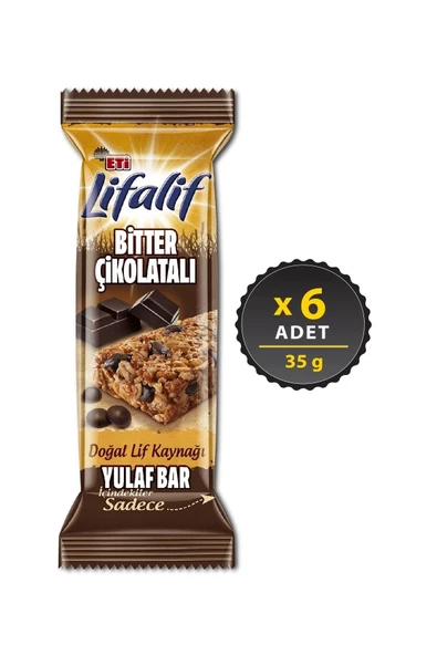 Eti Lifalif Bitter Çikolatalı Yulaf Bar 35 g x 6 Adet